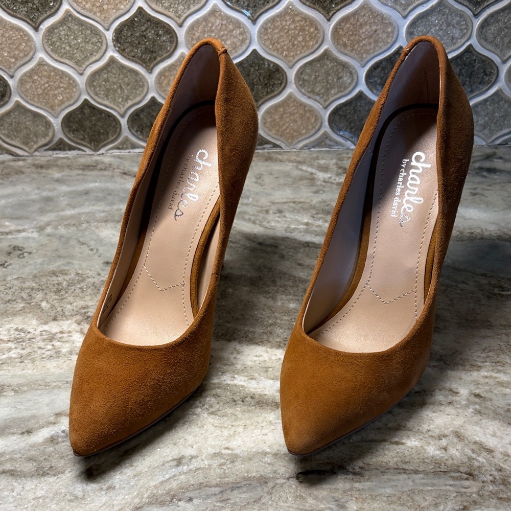 Charles by Charles David Rust Suede Pointed-Toe Pumps